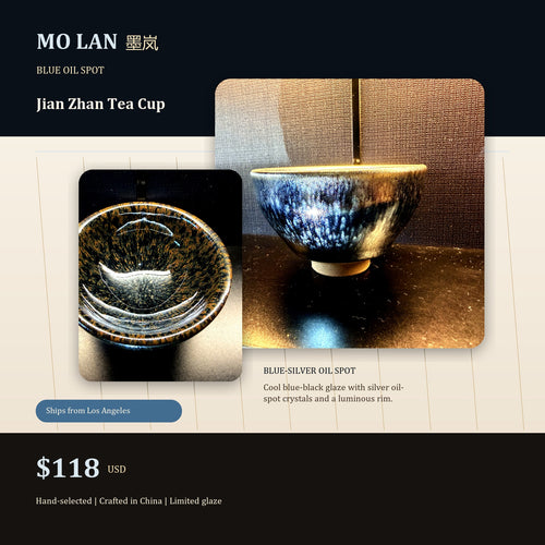 Blue Silver Oil Spot Jian Zhan Tea Cup - hero product image
