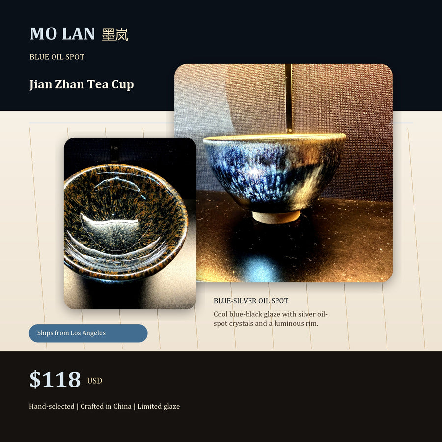Blue Silver Oil Spot Jian Zhan Tea Cup - hero product image