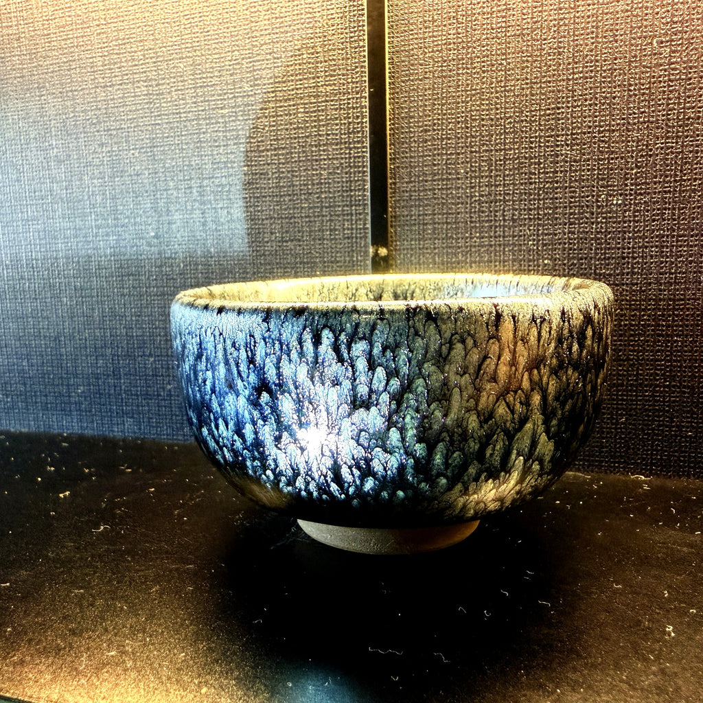 Blue Snow Hare's Fur Jian Zhan Tea Cup - clean product photo, view one