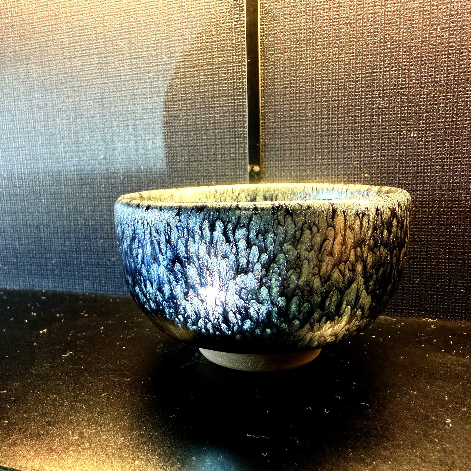 Blue Snow Hare's Fur Jian Zhan Tea Cup - clean product photo, view one