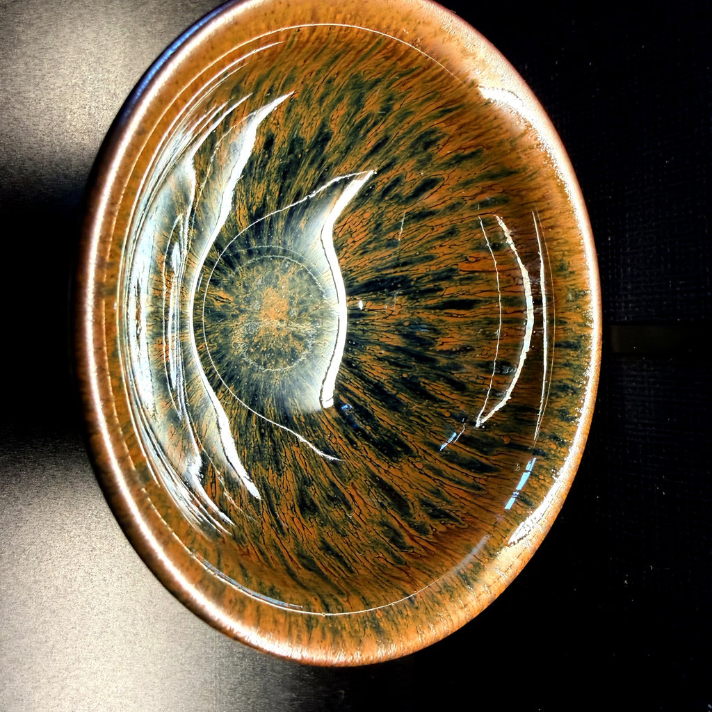 Deep Copper Hare's Fur Jian Zhan Tea Cup - clean product photo, view two