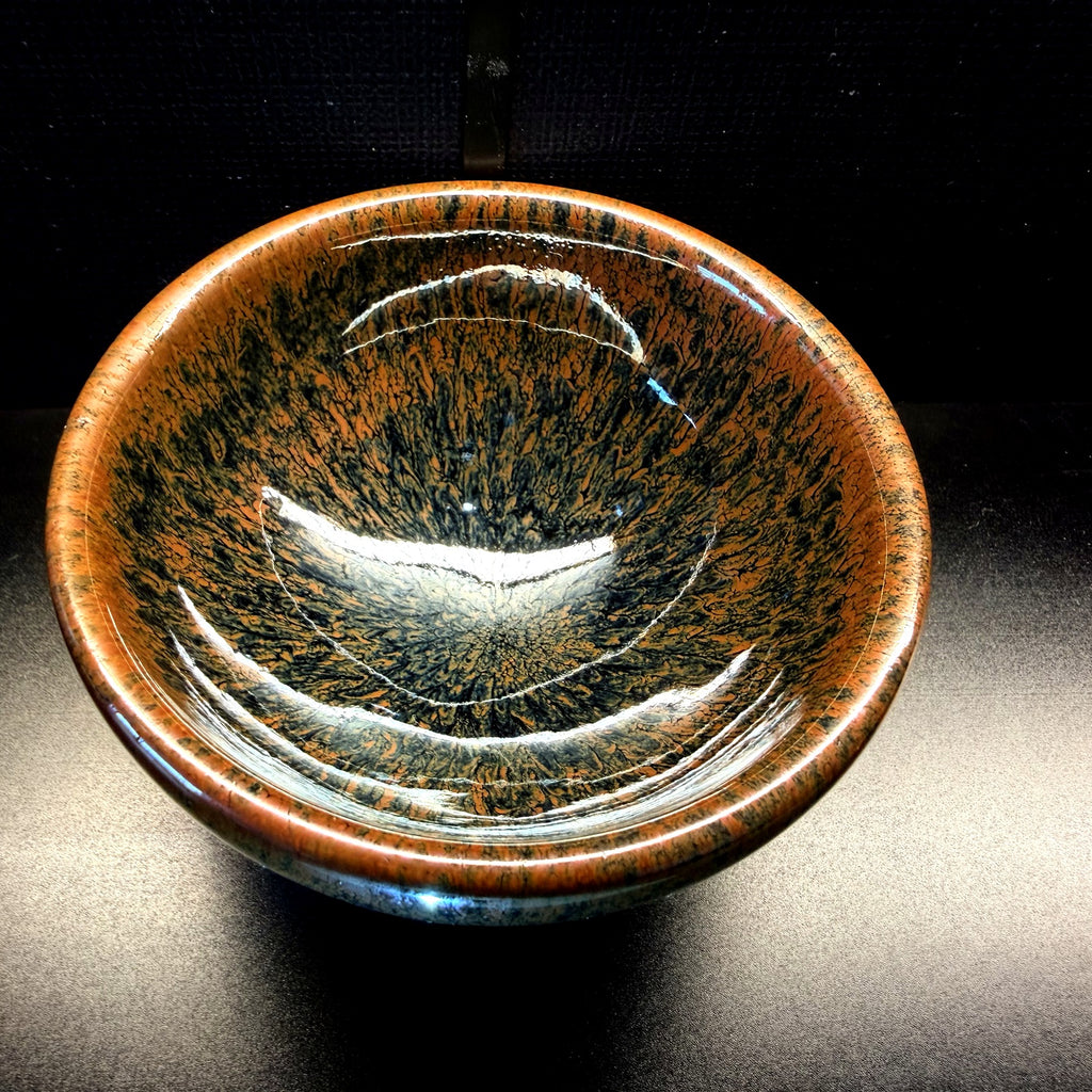 Golden Moss Hare's Fur Jian Zhan Tea Cup - clean product photo, view two