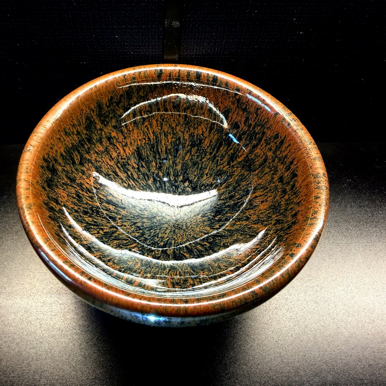 Golden Moss Hare's Fur Jian Zhan Tea Cup - clean product photo, view two