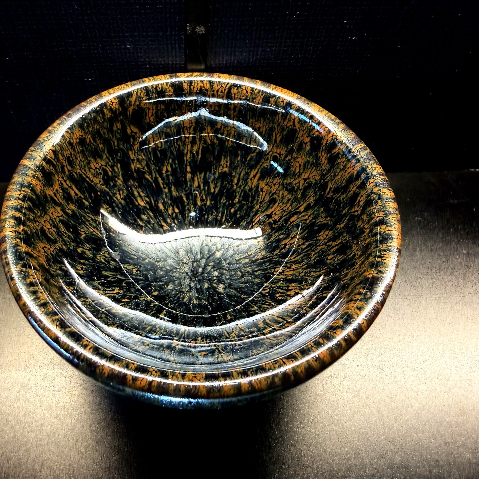 Blue Silver Oil Spot Jian Zhan Tea Cup - clean product photo, view two
