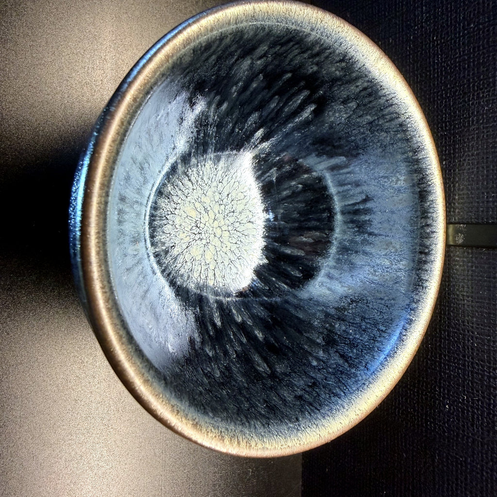 Frost Moon Oil Spot Jian Zhan Tea Cup - clean product photo, view two