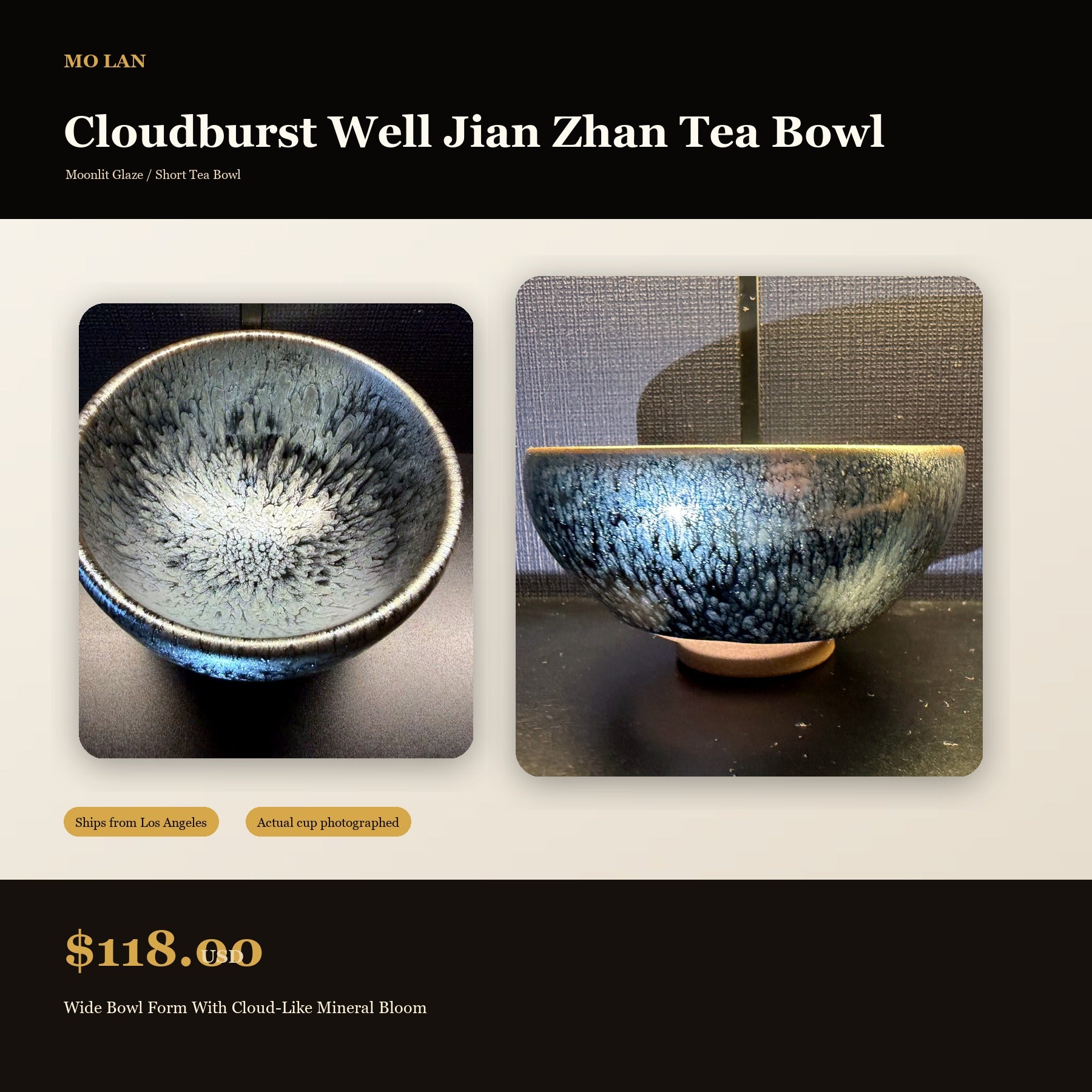Cloudburst Well Jian Zhan Tea Bowl - marketplace hero