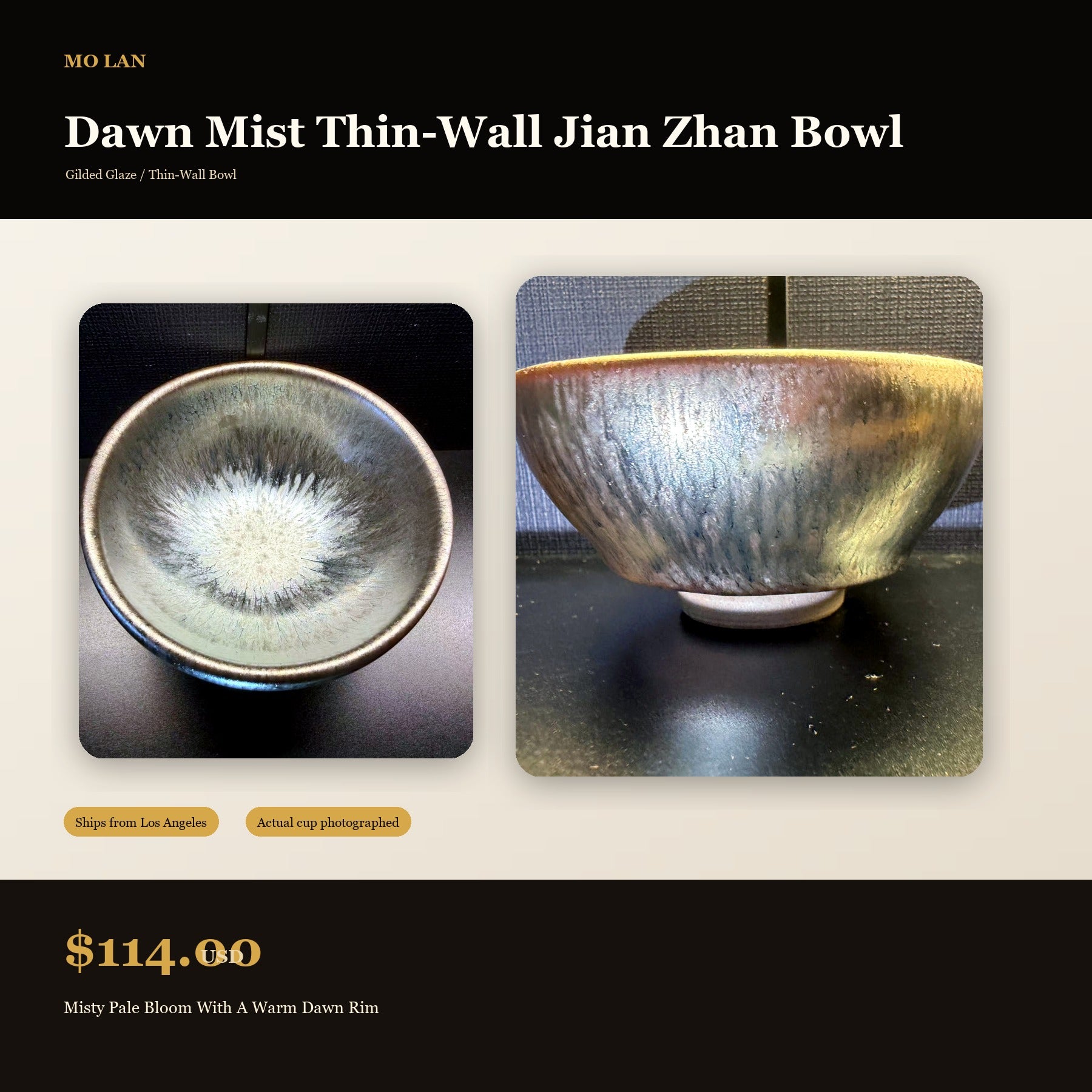 Dawn Mist Thin-Wall Jian Zhan Bowl - marketplace hero