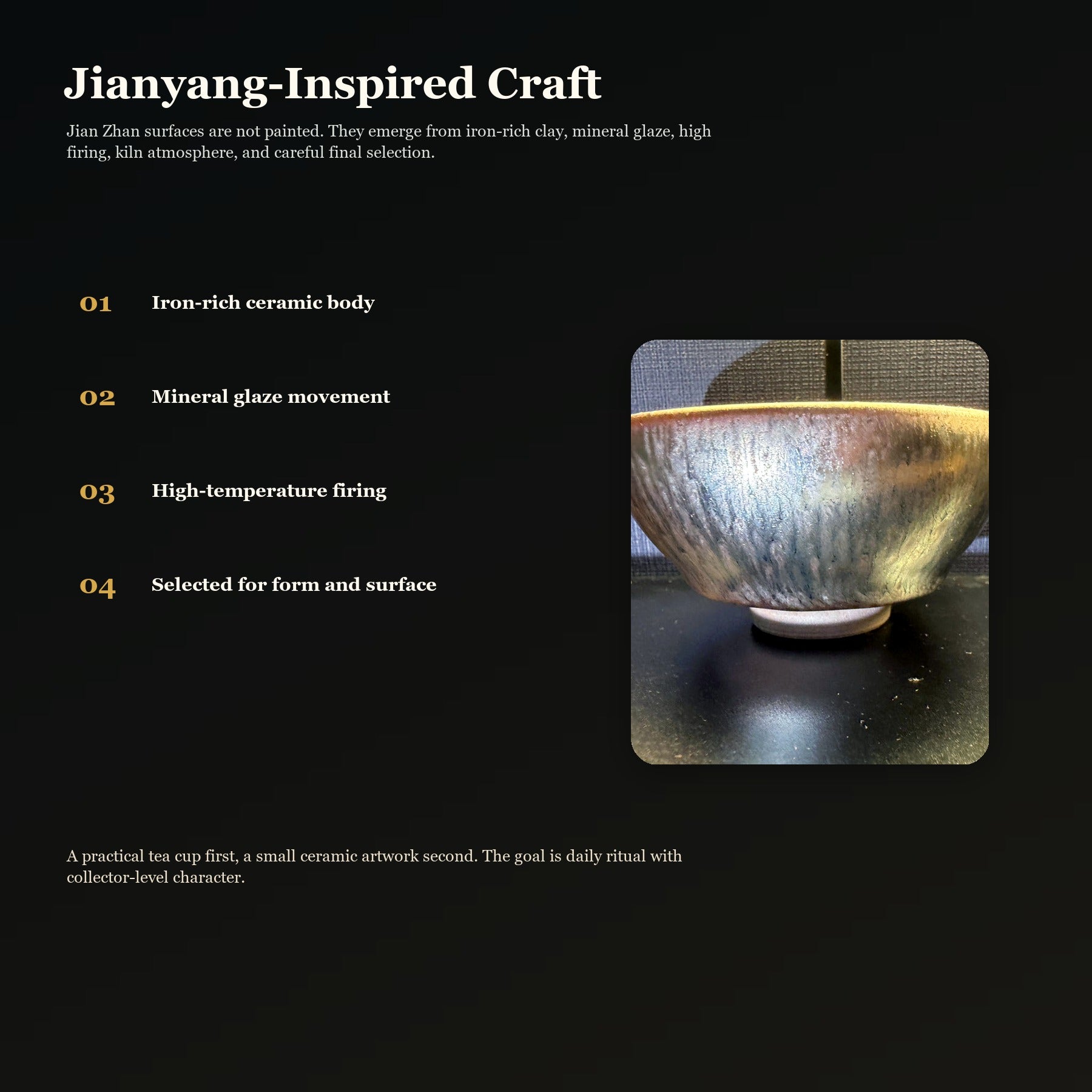 Dawn Mist Thin-Wall Jian Zhan Bowl - craft process