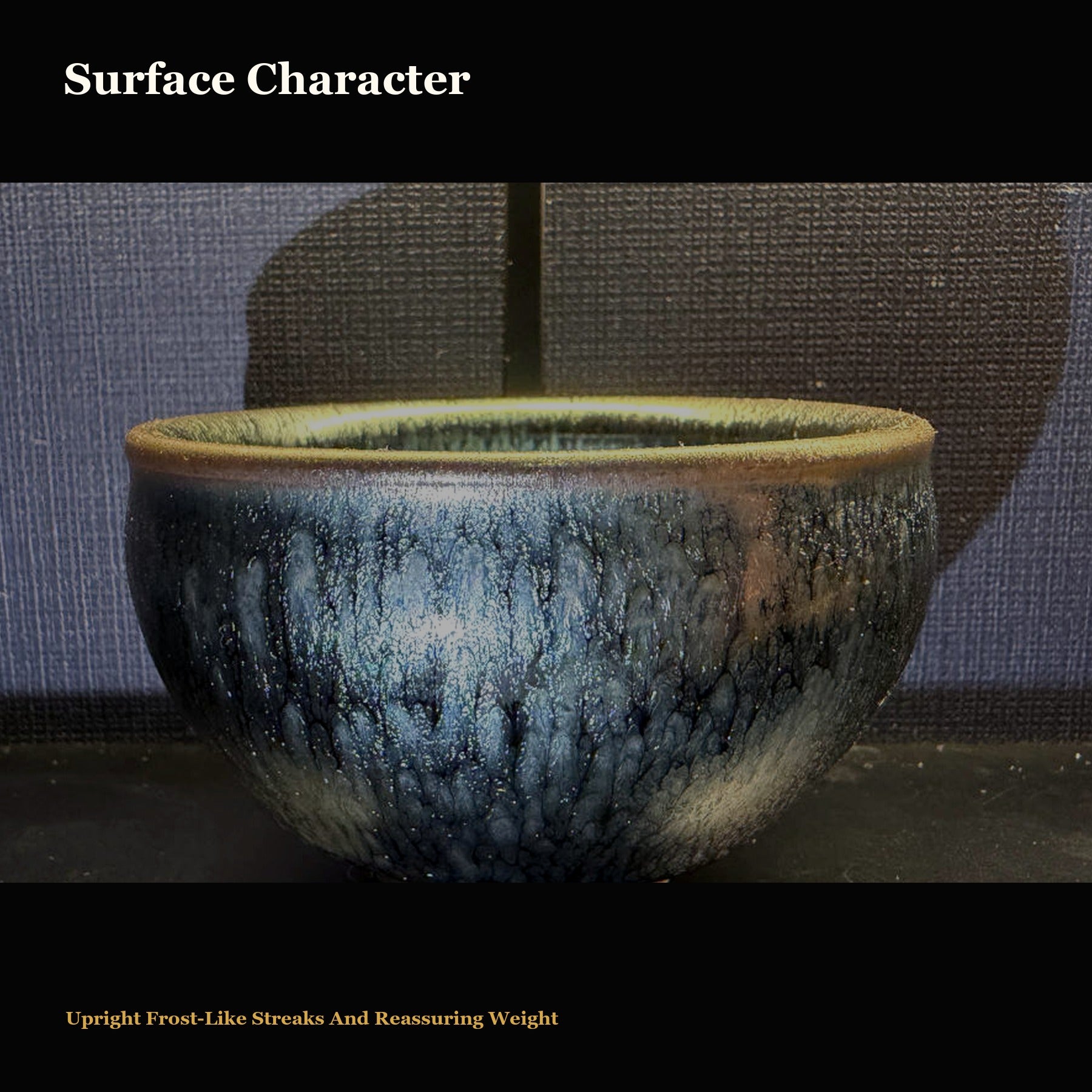 Frost Pine Jian Zhan Tea Cup - surface character