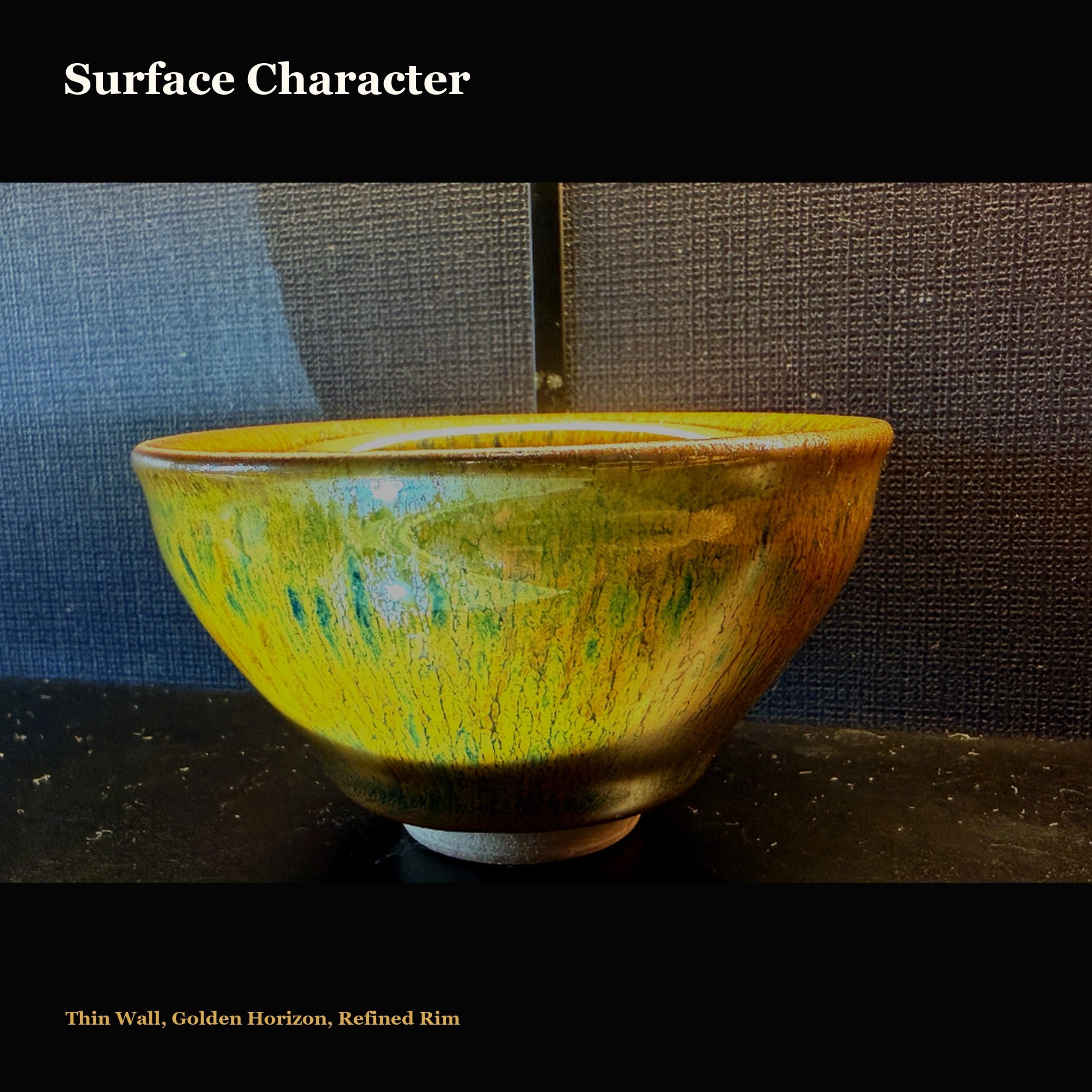 Gilded Horizon Thin-Wall Jian Zhan Bowl - surface character