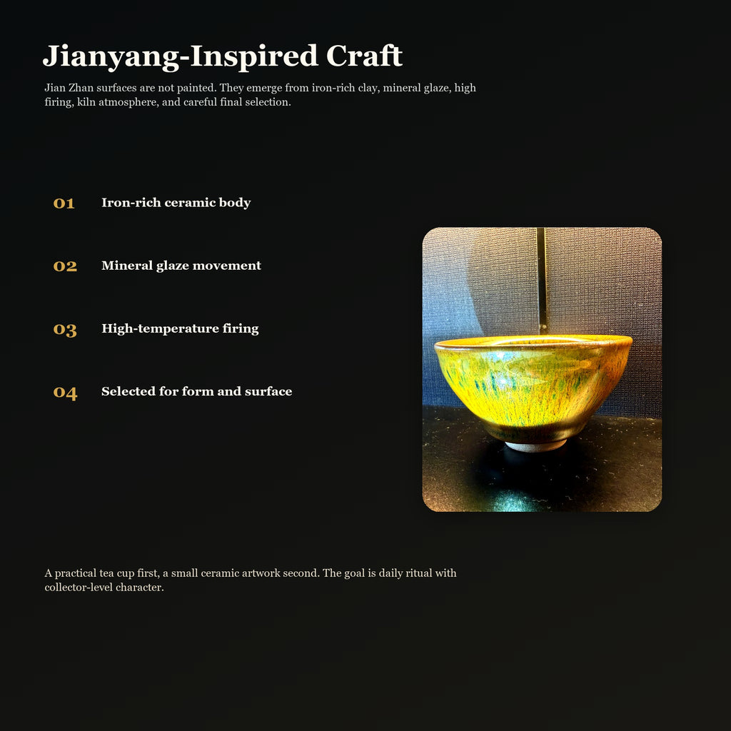 Gilded Horizon Thin-Wall Jian Zhan Bowl - craft process