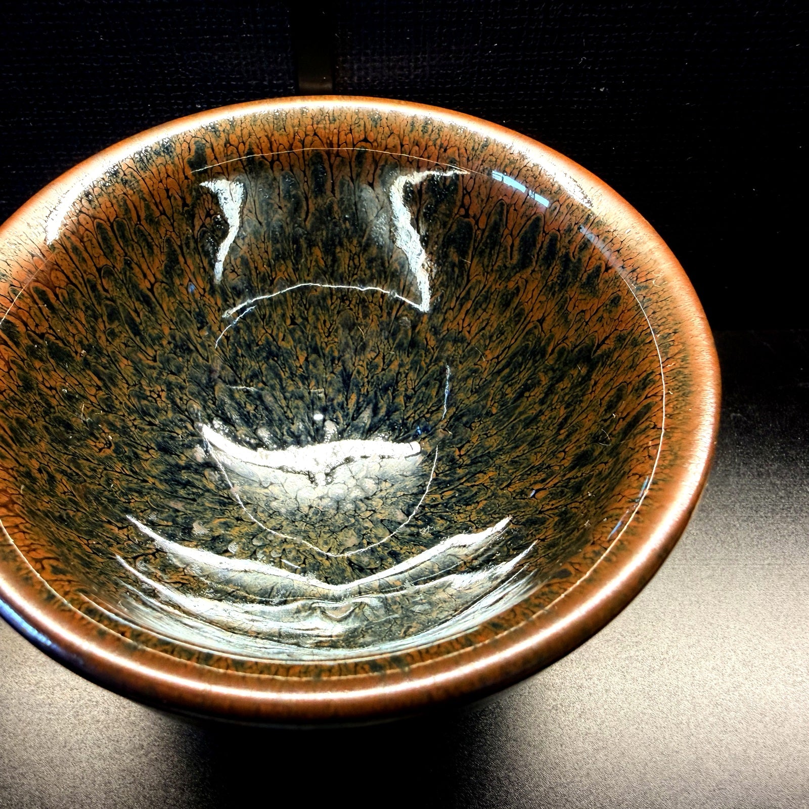 Copper Hare's Fur Rim Jian Zhan Tea Cup - clean product photo, view one