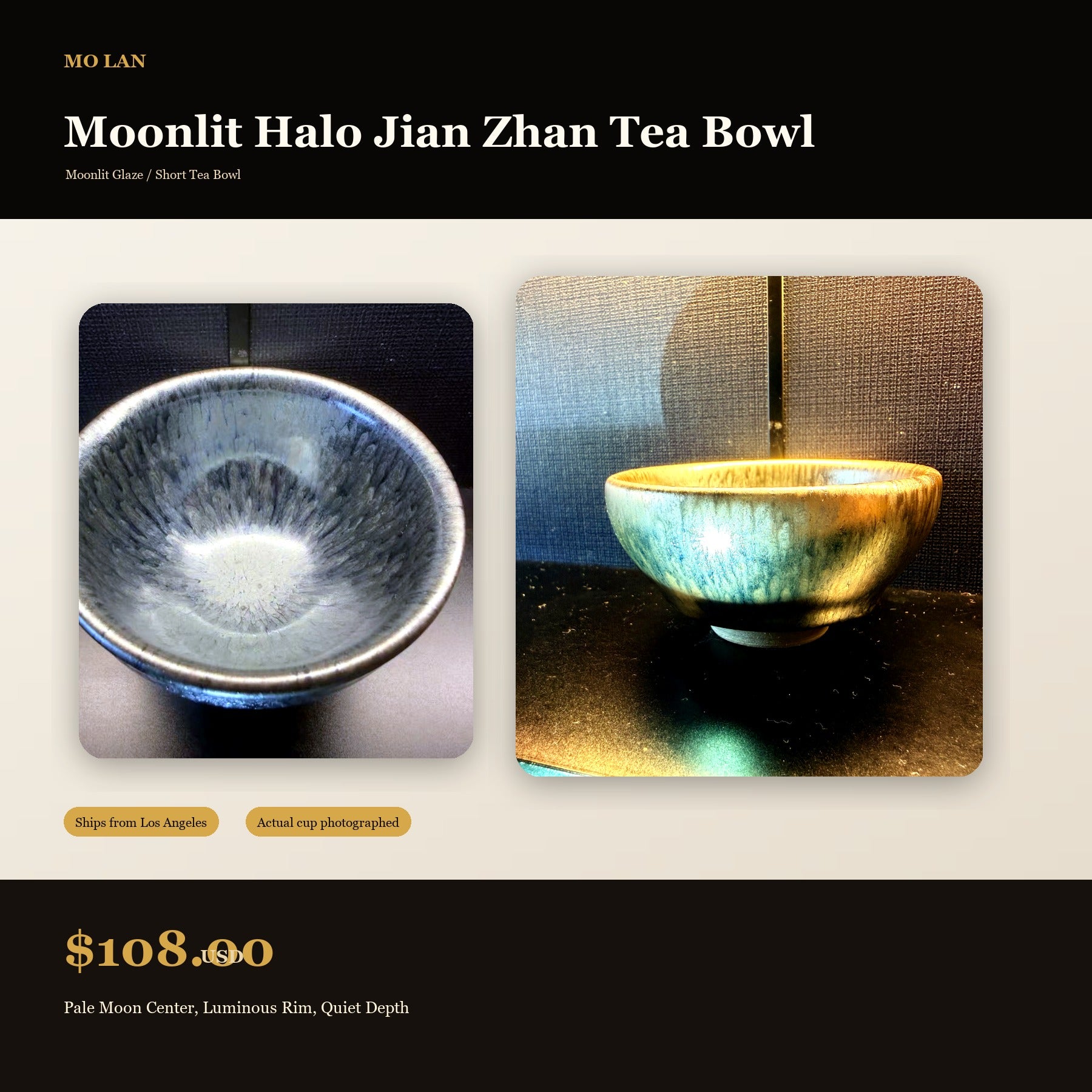 Moonlit Halo Jian Zhan Tea Bowl - marketplace hero