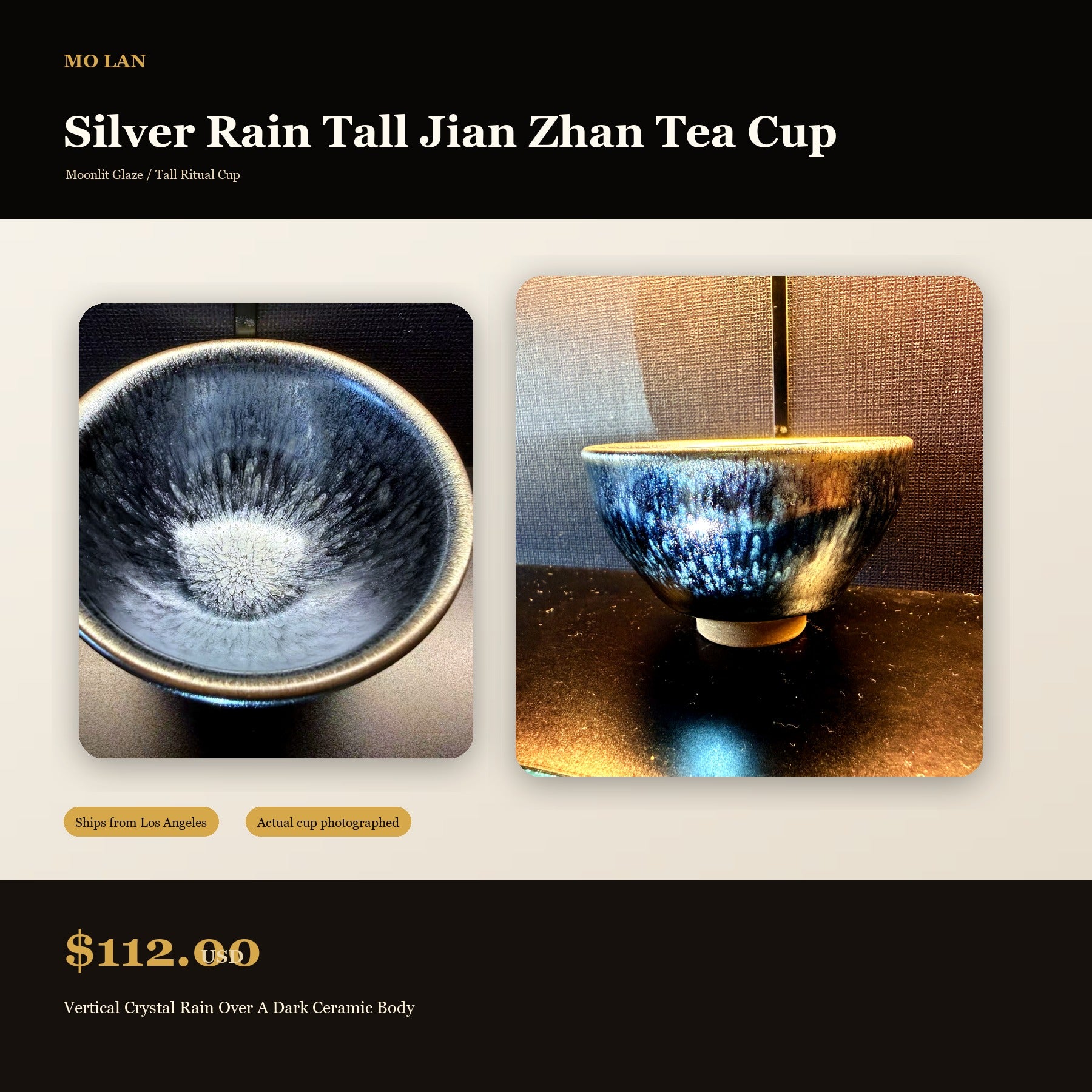 Silver Rain Tall Jian Zhan Tea Cup - marketplace hero
