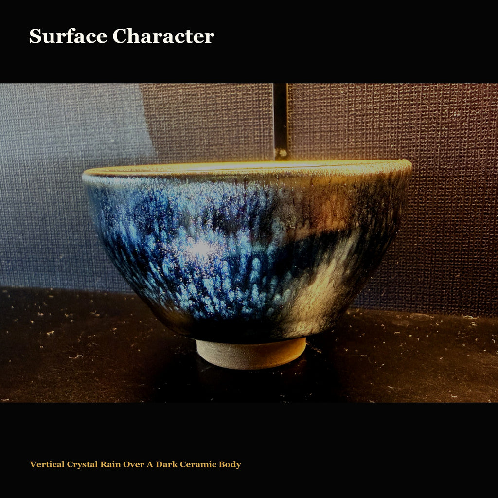 Silver Rain Tall Jian Zhan Tea Cup - surface character