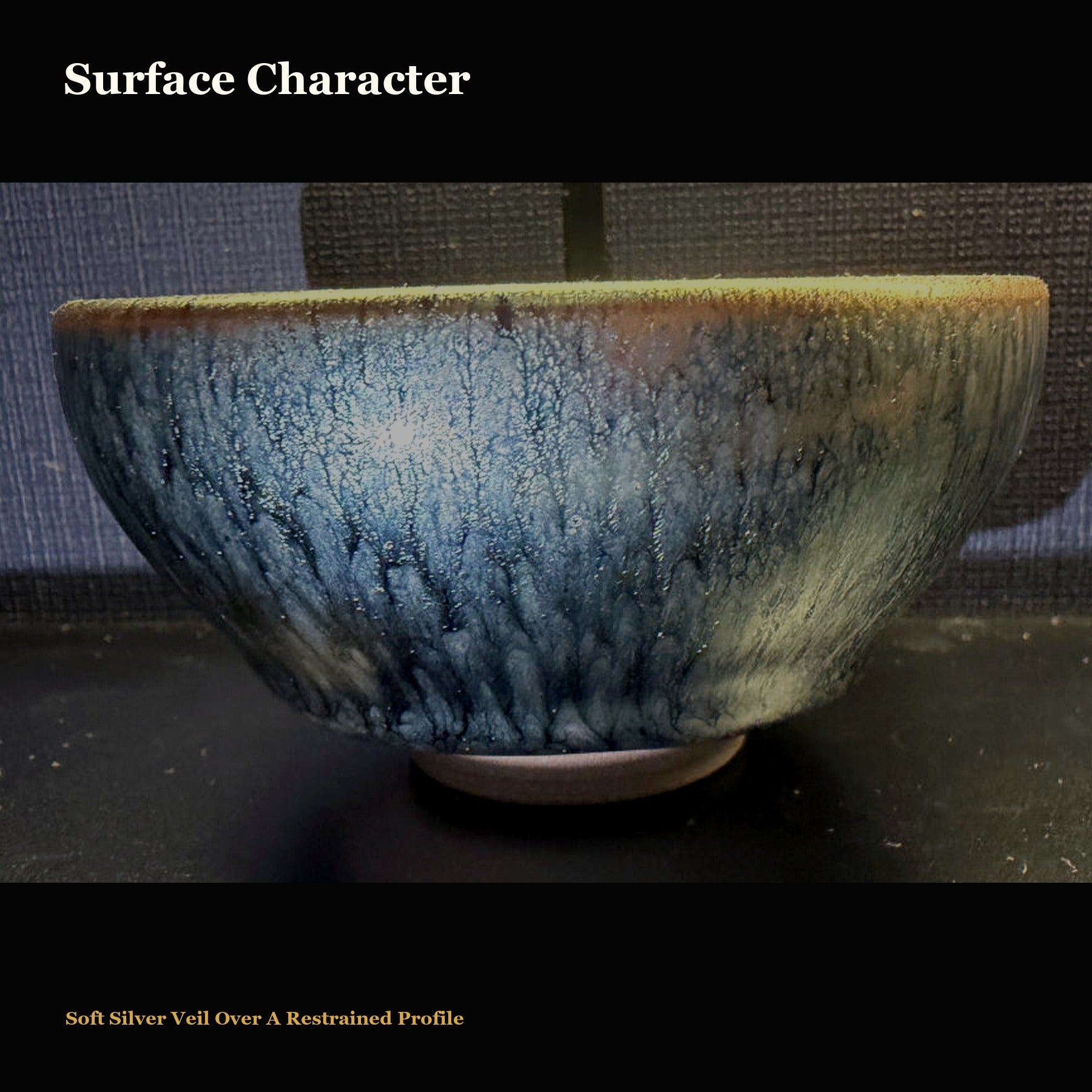 Silver Veil Thin-Wall Jian Zhan Bowl - surface character