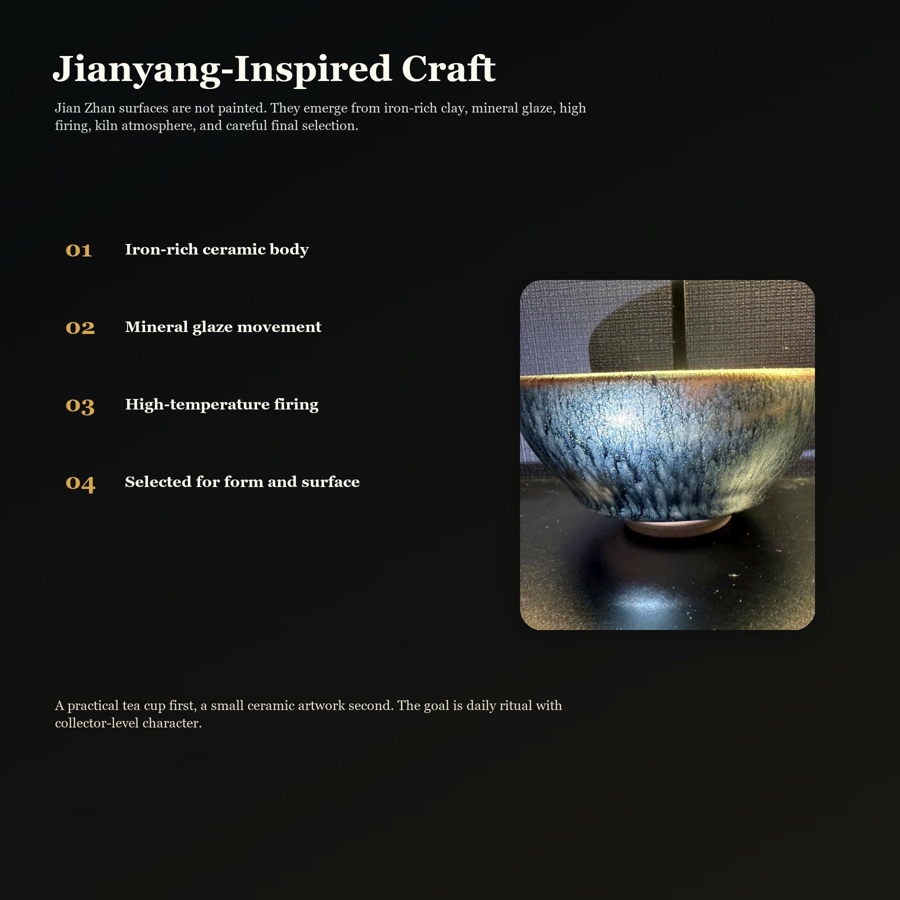 Silver Veil Thin-Wall Jian Zhan Bowl - craft process