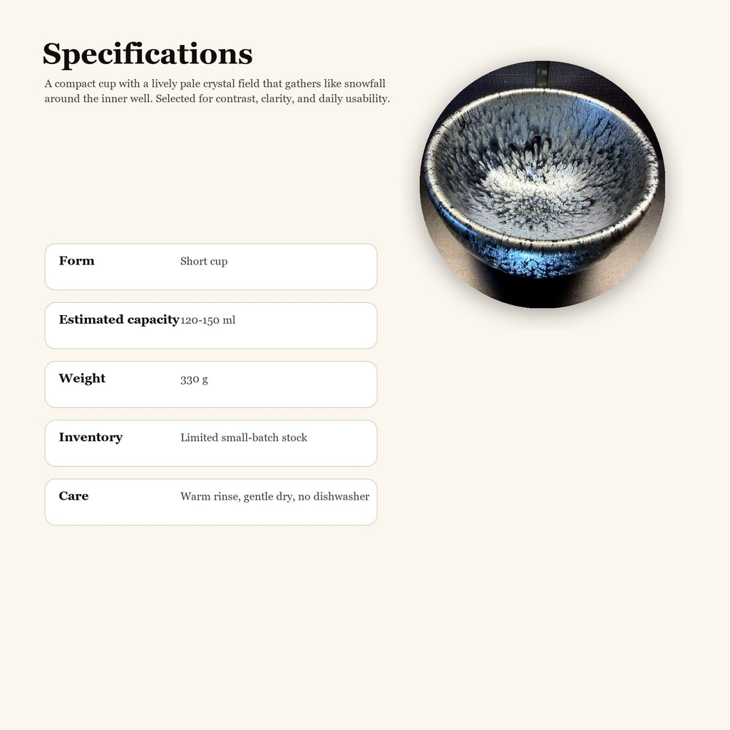 Snowfall Pool Jian Zhan Tea Cup - specifications and use
